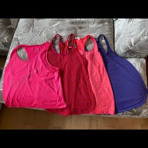 Set of Lulu, UA, Nike Tanks